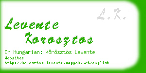 levente korosztos business card