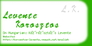 levente korosztos business card